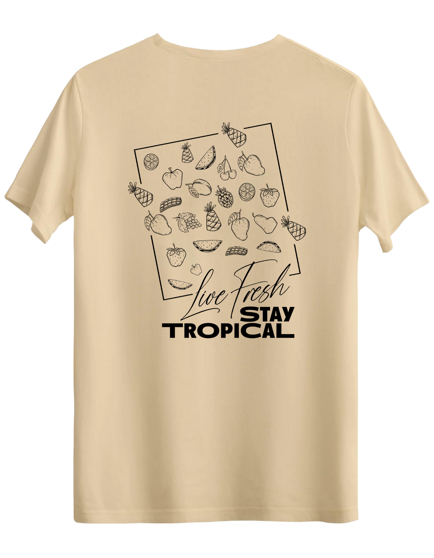 Tropical Baskılı Bisiklet Yaka Regular T-shirt