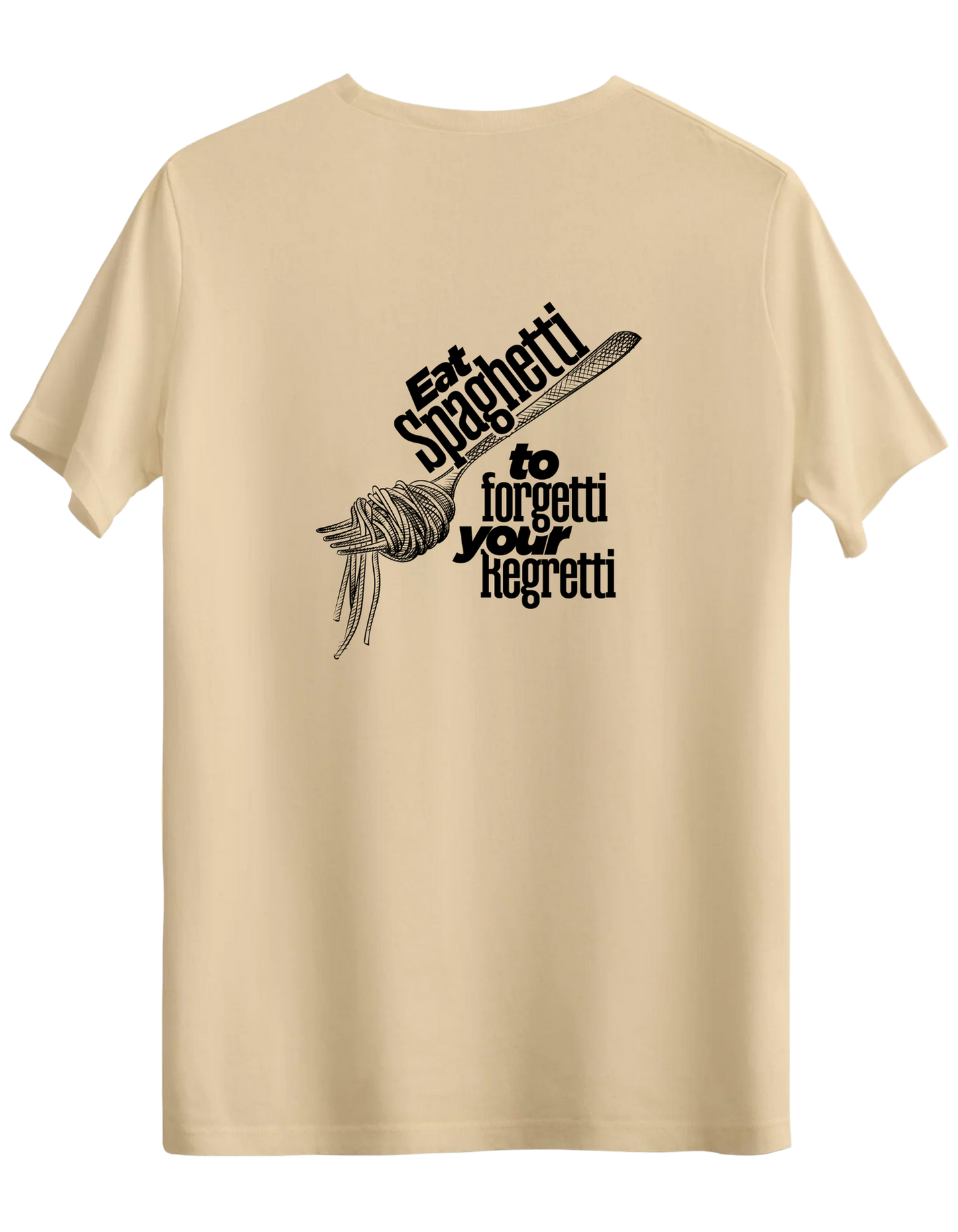 Spaghetti Baskılı Bisiklet Yaka Regular T-shirt