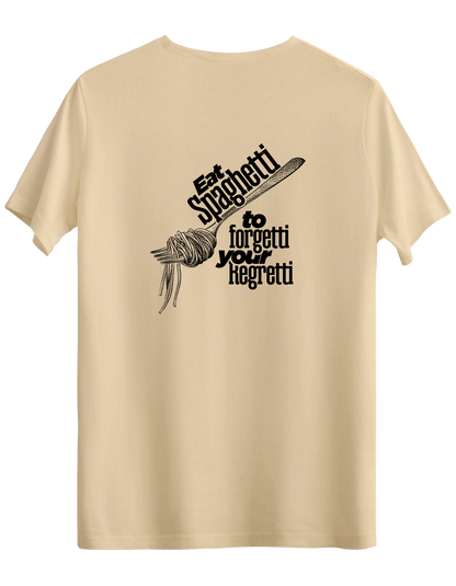 Spaghetti Baskılı Bisiklet Yaka Regular T-shirt