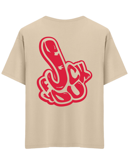 You Know Baskılı Bisiklet Yaka Oversize T-shirt