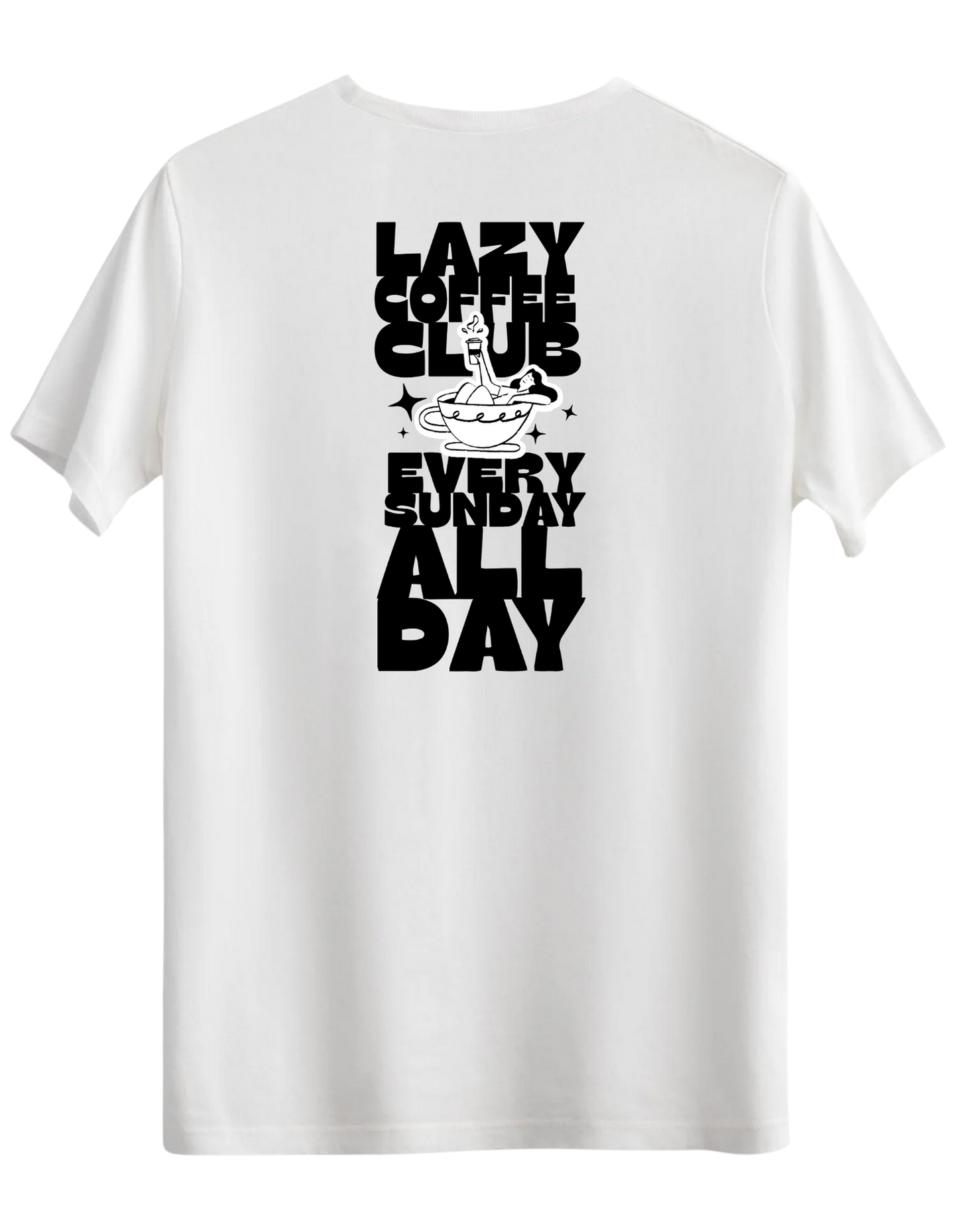 Lazy Coffee Club Baskılı Bisiklet Yaka Regular T-shirt