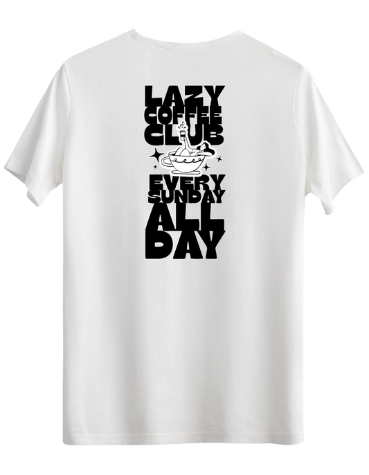 Lazy Coffee Club Baskılı Bisiklet Yaka Regular T-shirt