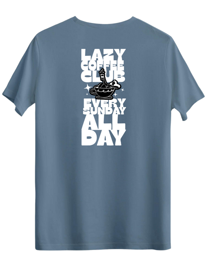Lazy Coffee Club Baskılı Bisiklet Yaka Regular T-shirt