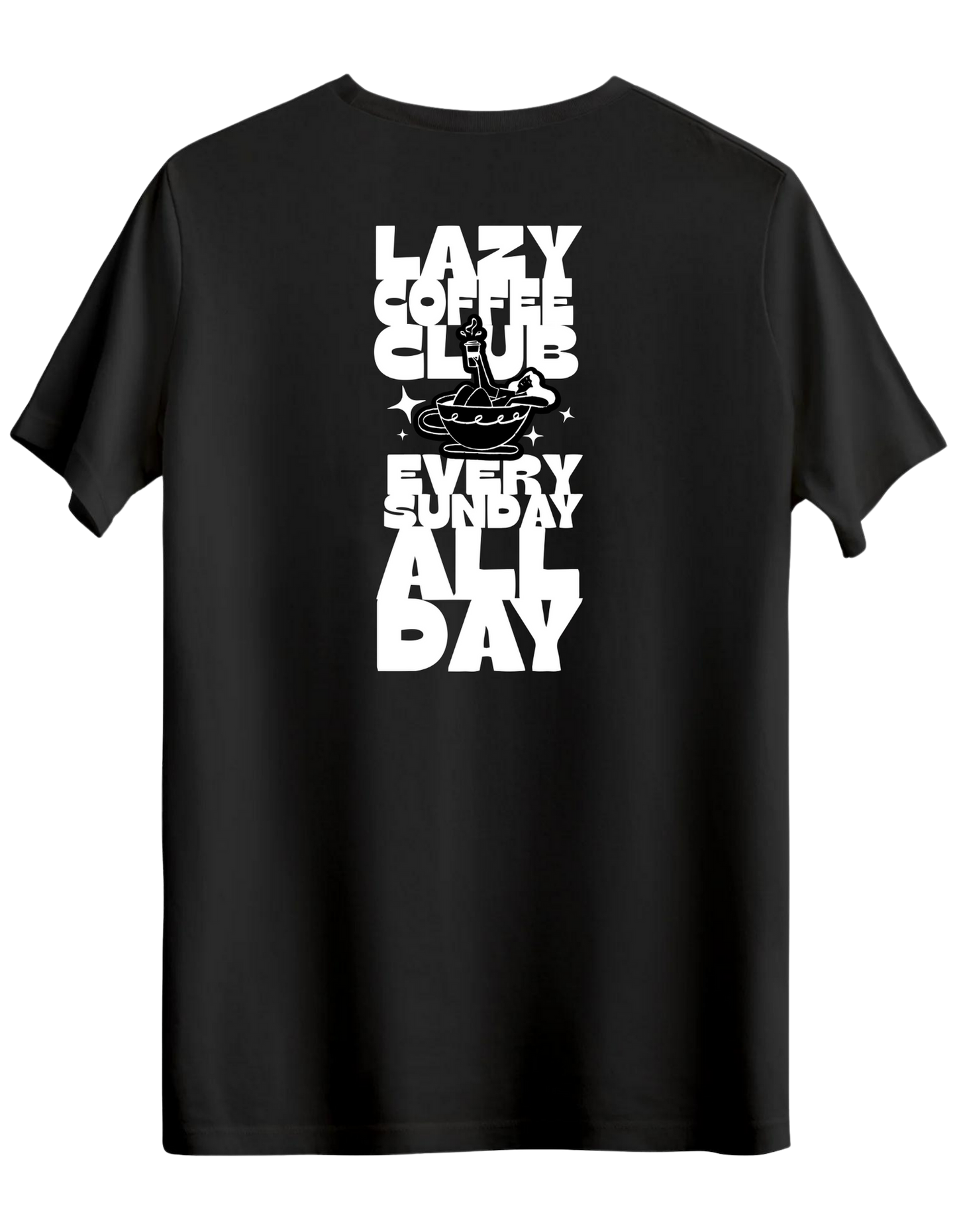 Lazy Coffee Club Baskılı Bisiklet Yaka Regular T-shirt