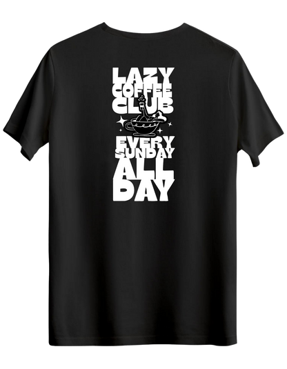 Lazy Coffee Club Baskılı Bisiklet Yaka Regular T-shirt
