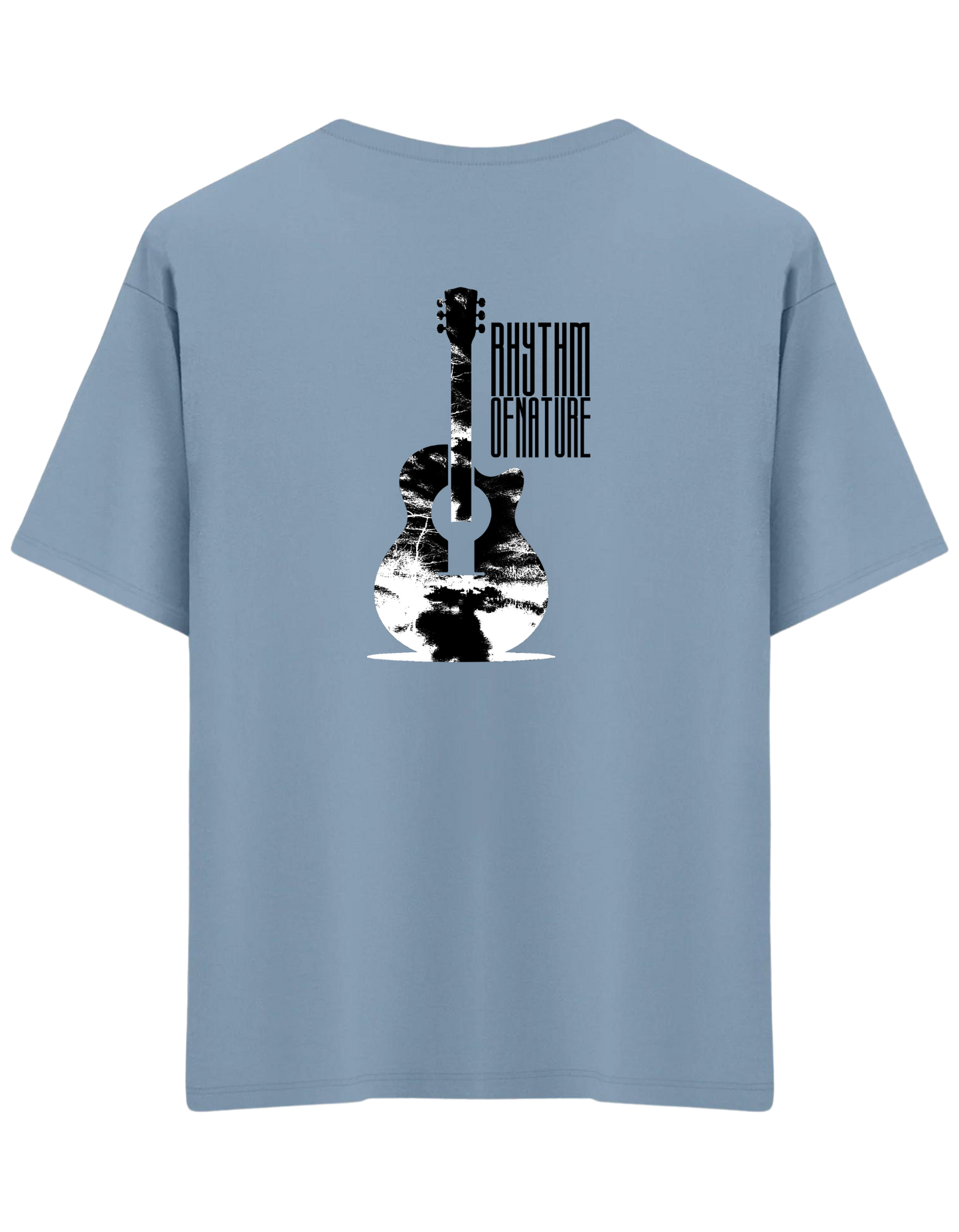 Rhythm Of Nature Baskılı Bisiklet Yaka Oversize T-shirt
