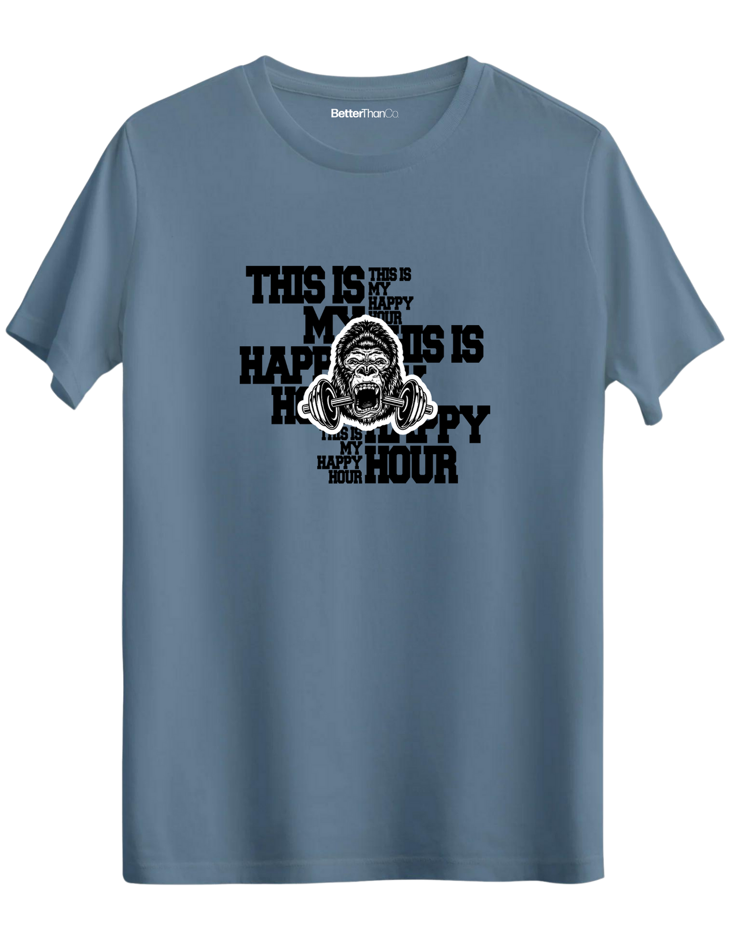 Happy Hour Baskılı Bisiklet Yaka Regular T-shirt