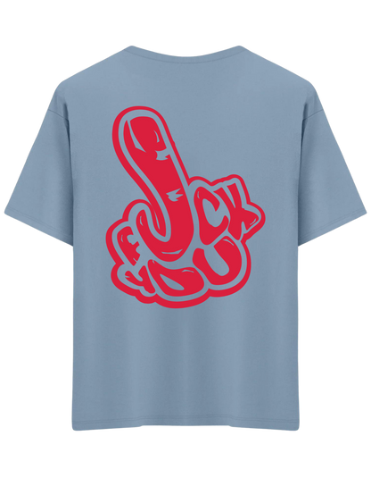 You Know Baskılı Bisiklet Yaka Oversize T-shirt