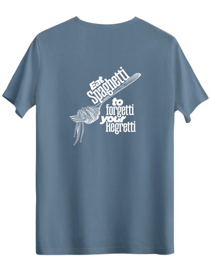 Spaghetti Baskılı Bisiklet Yaka Regular T-shirt