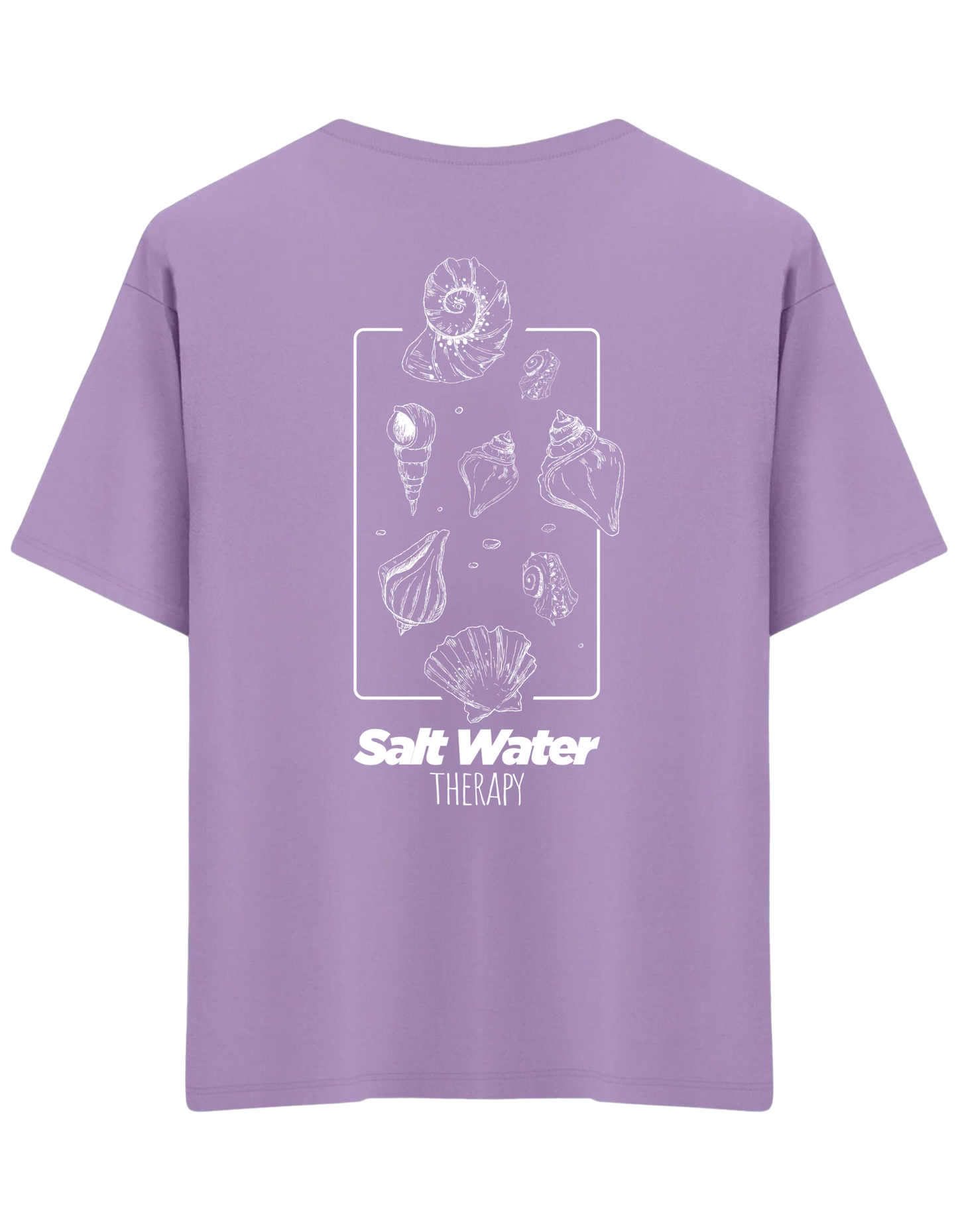 Salt Water Baskılı Bisiklet Yaka Oversize T-shirt