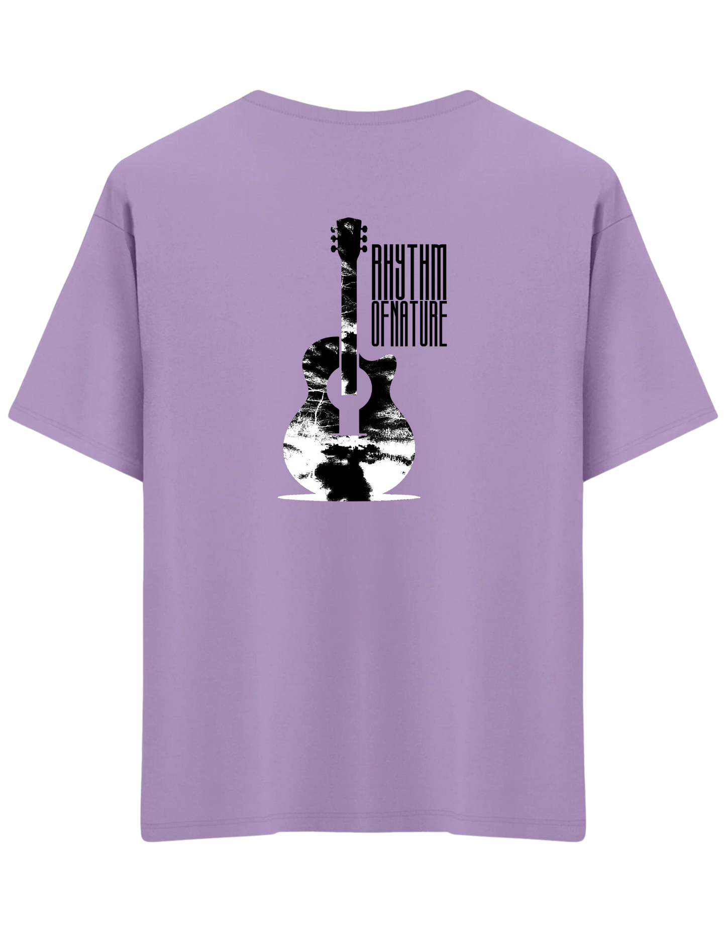 Rhythm Of Nature Baskılı Bisiklet Yaka Oversize T-shirt