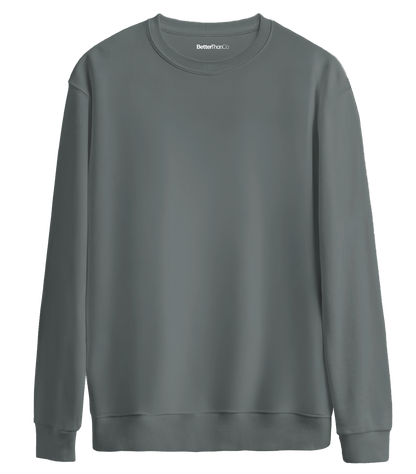Basic Bisiklet Yaka Oversize Sweatshirt