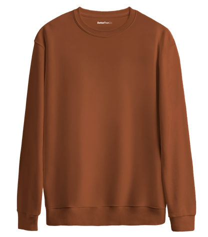 Basic Bisiklet Yaka Oversize Sweatshirt