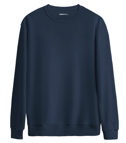 Basic Bisiklet Yaka Oversize Sweatshirt