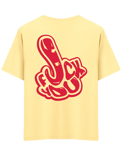 You Know Baskılı Bisiklet Yaka Oversize T-shirt