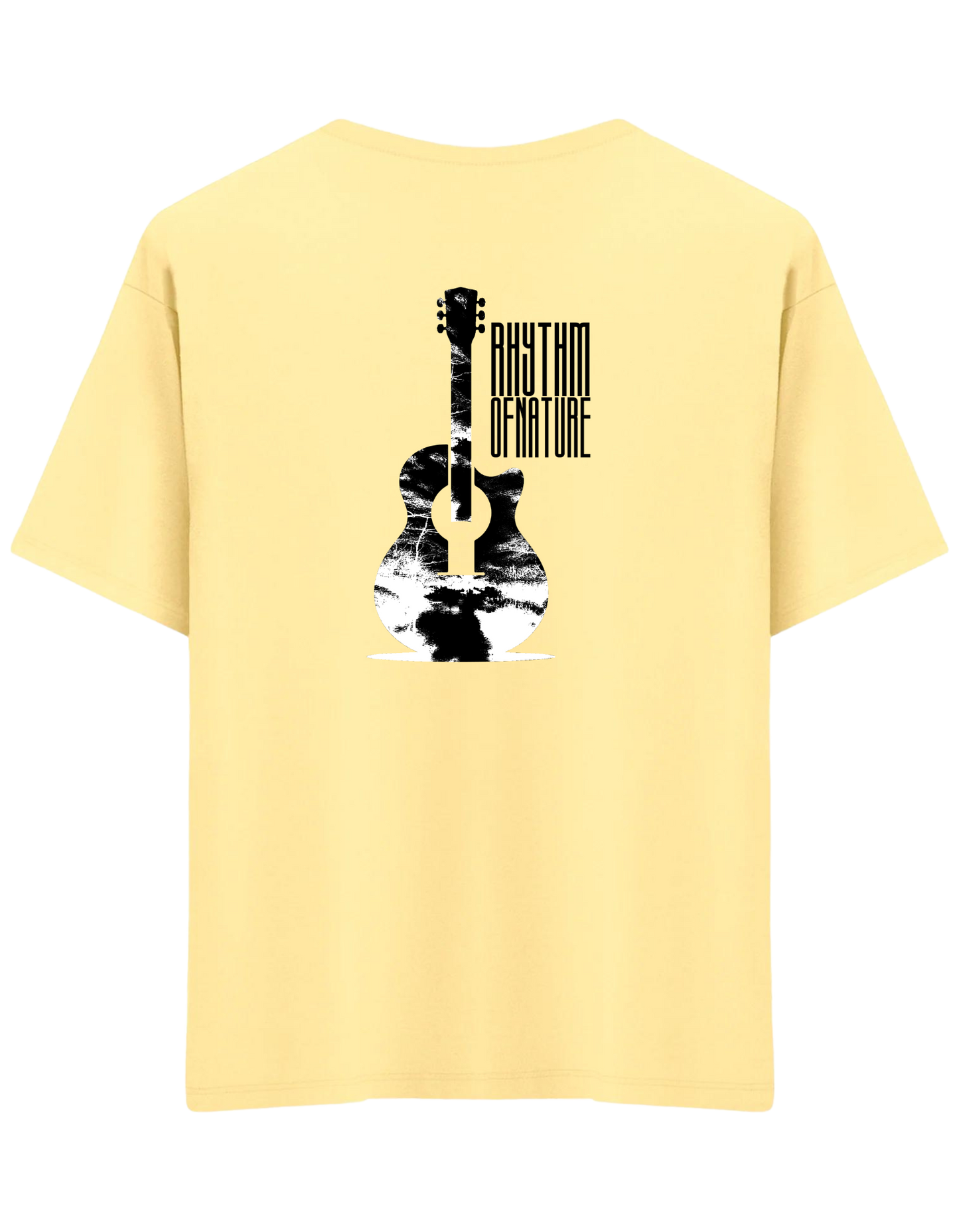 Rhythm Of Nature Baskılı Bisiklet Yaka Oversize T-shirt