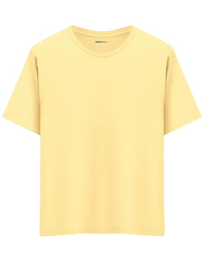 Classic Baskısız Bisiklet Yaka Oversize T-shirt