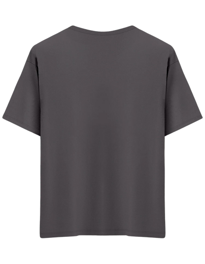 Classic Baskısız Bisiklet Yaka Oversize T-shirt