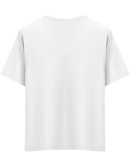 Classic Baskısız Bisiklet Yaka Oversize T-shirt
