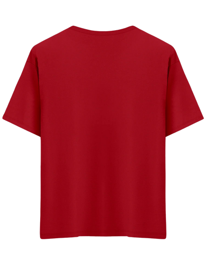 Classic Baskısız Bisiklet Yaka Oversize T-shirt