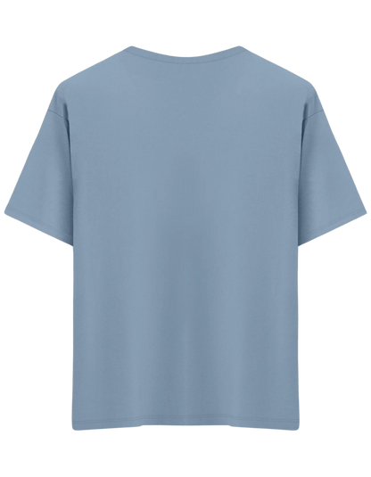 Classic Baskısız Bisiklet Yaka Oversize T-shirt