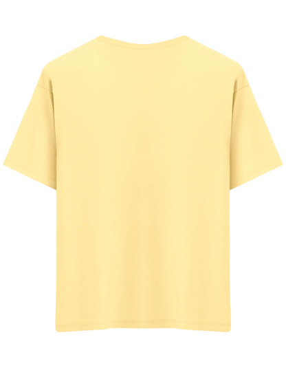 Classic Baskısız Bisiklet Yaka Oversize T-shirt