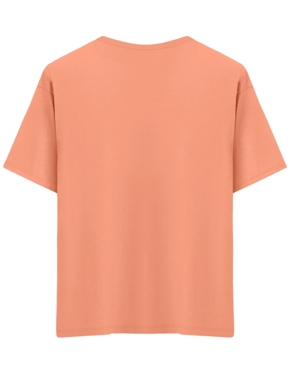 Classic Baskısız Bisiklet Yaka Oversize T-shirt