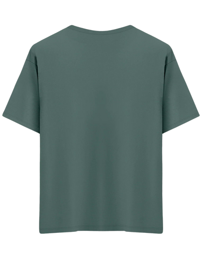 Classic Baskısız Bisiklet Yaka Oversize T-shirt