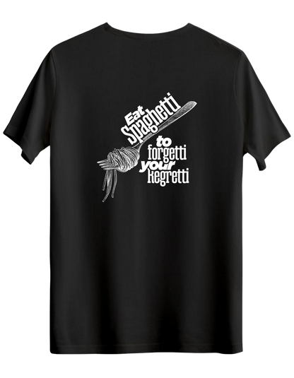 Spaghetti Baskılı Bisiklet Yaka Regular T-shirt