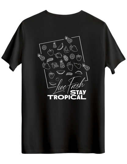 Tropical Baskılı Bisiklet Yaka Regular T-shirt