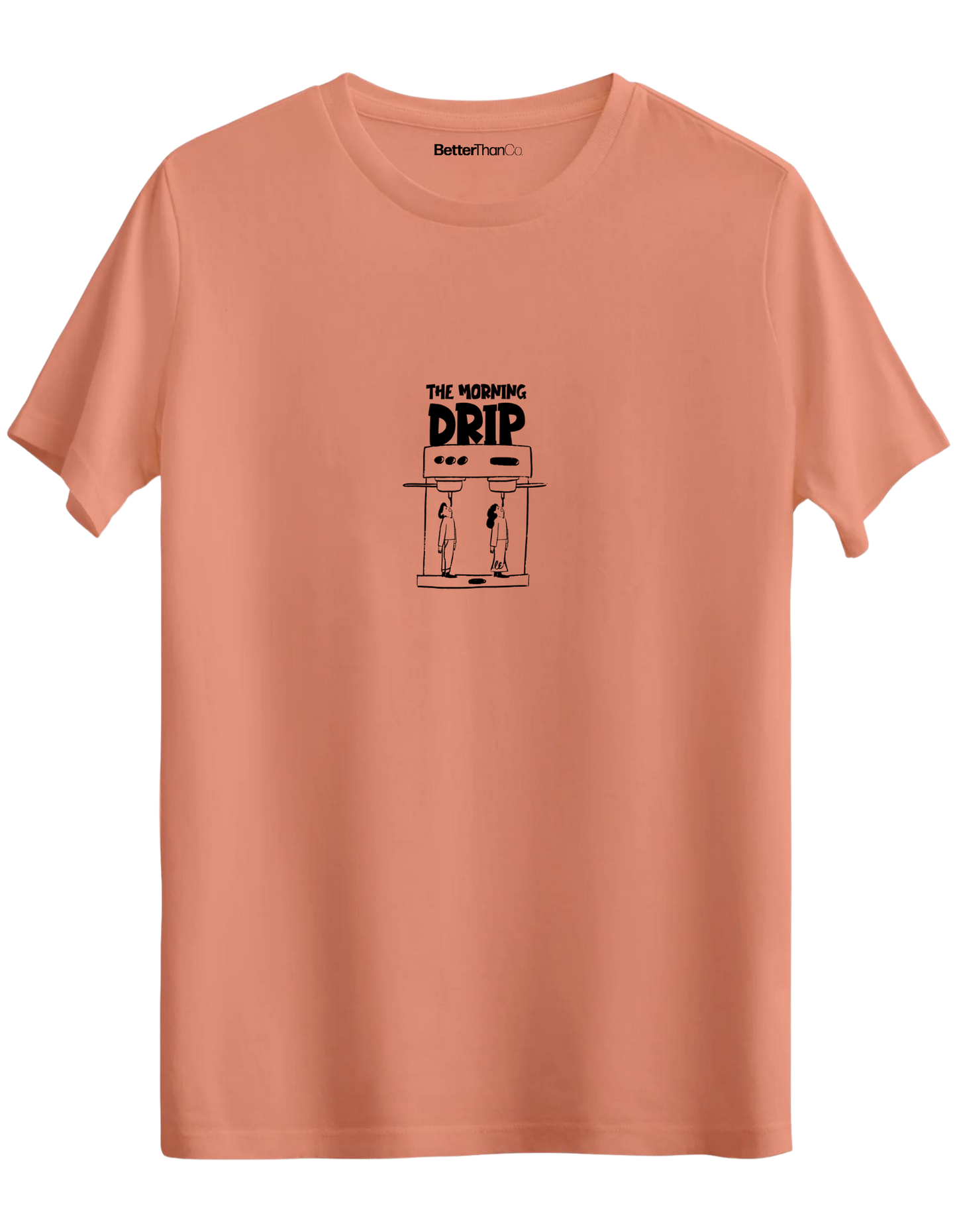 Morning Drip Baskılı Bisiklet Yaka Regular T-shirt