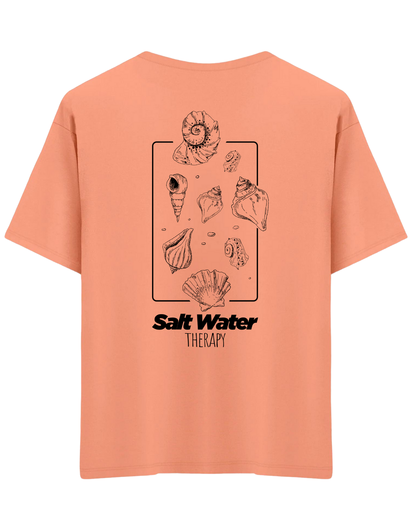 Salt Water Baskılı Bisiklet Yaka Oversize T-shirt