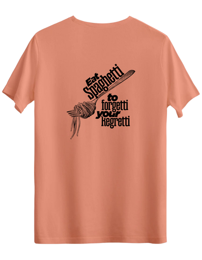 Spaghetti Baskılı Bisiklet Yaka Regular T-shirt