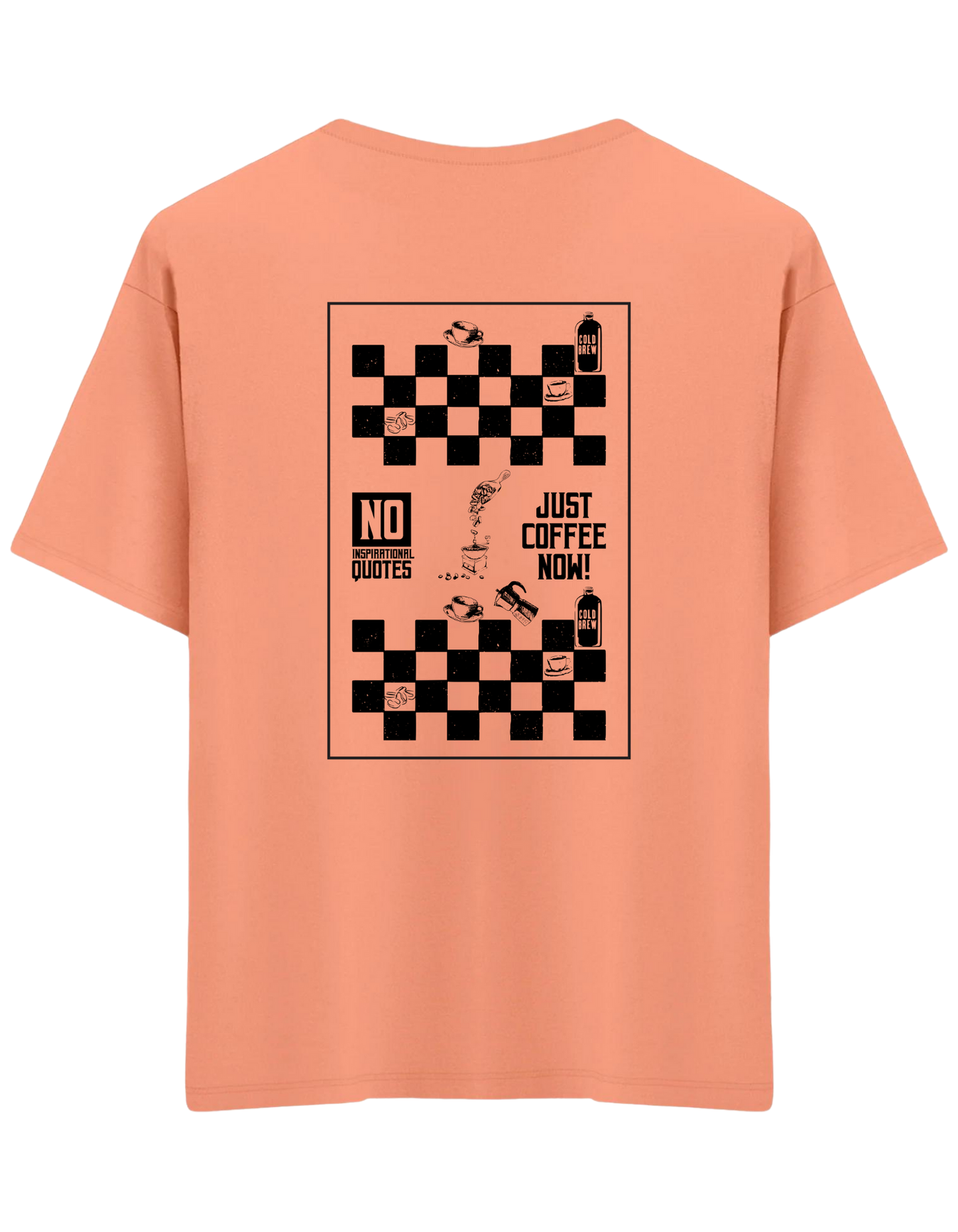 Just Coffee Baskılı Bisiklet Yaka Oversize T-shirt