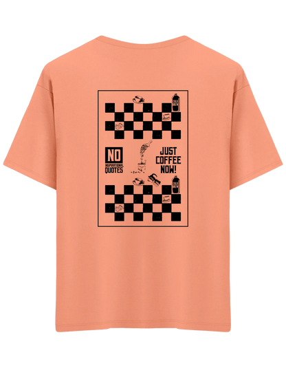 Just Coffee Baskılı Bisiklet Yaka Oversize T-shirt