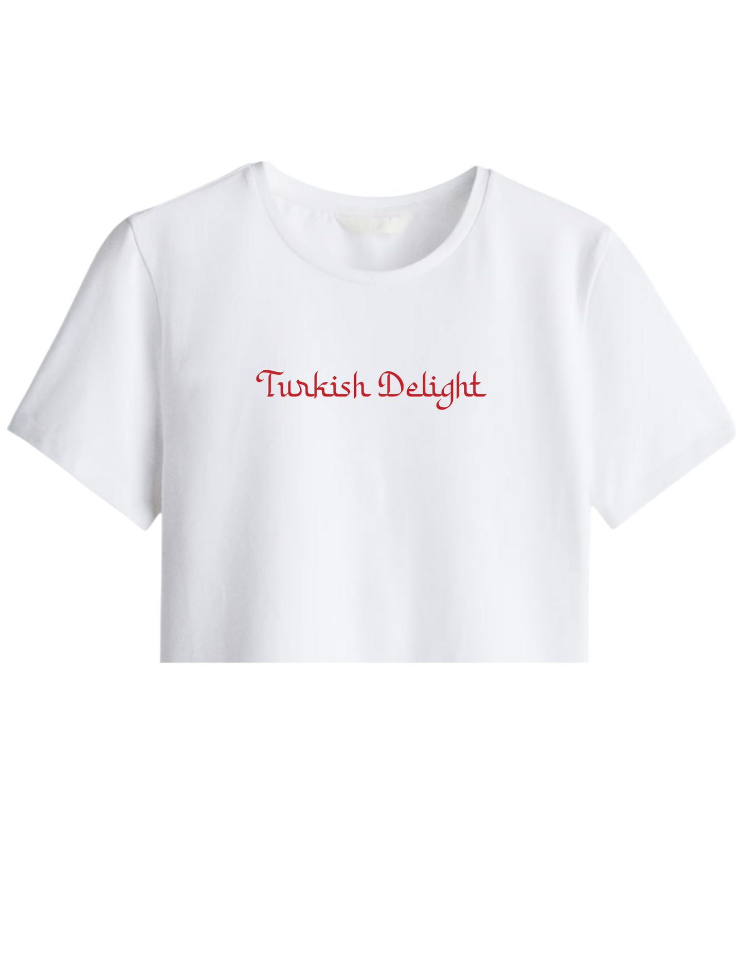 Turkish Delight Baskılı Bisiklet Yaka Crop T-shirt