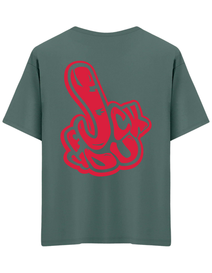 You Know Baskılı Bisiklet Yaka Oversize T-shirt