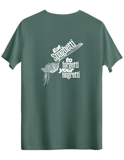 Spaghetti Baskılı Bisiklet Yaka Regular T-shirt