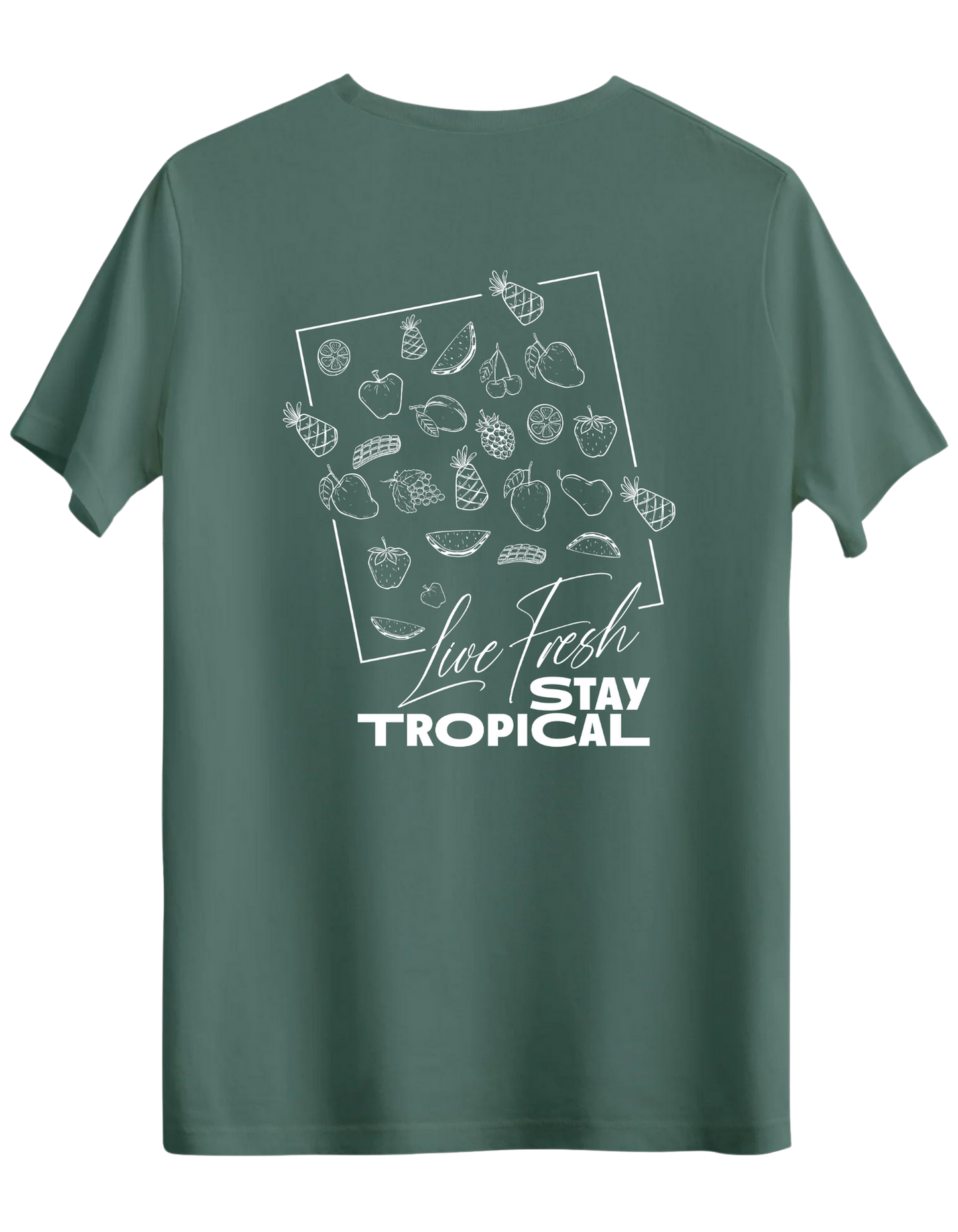 Tropical Baskılı Bisiklet Yaka Regular T-shirt