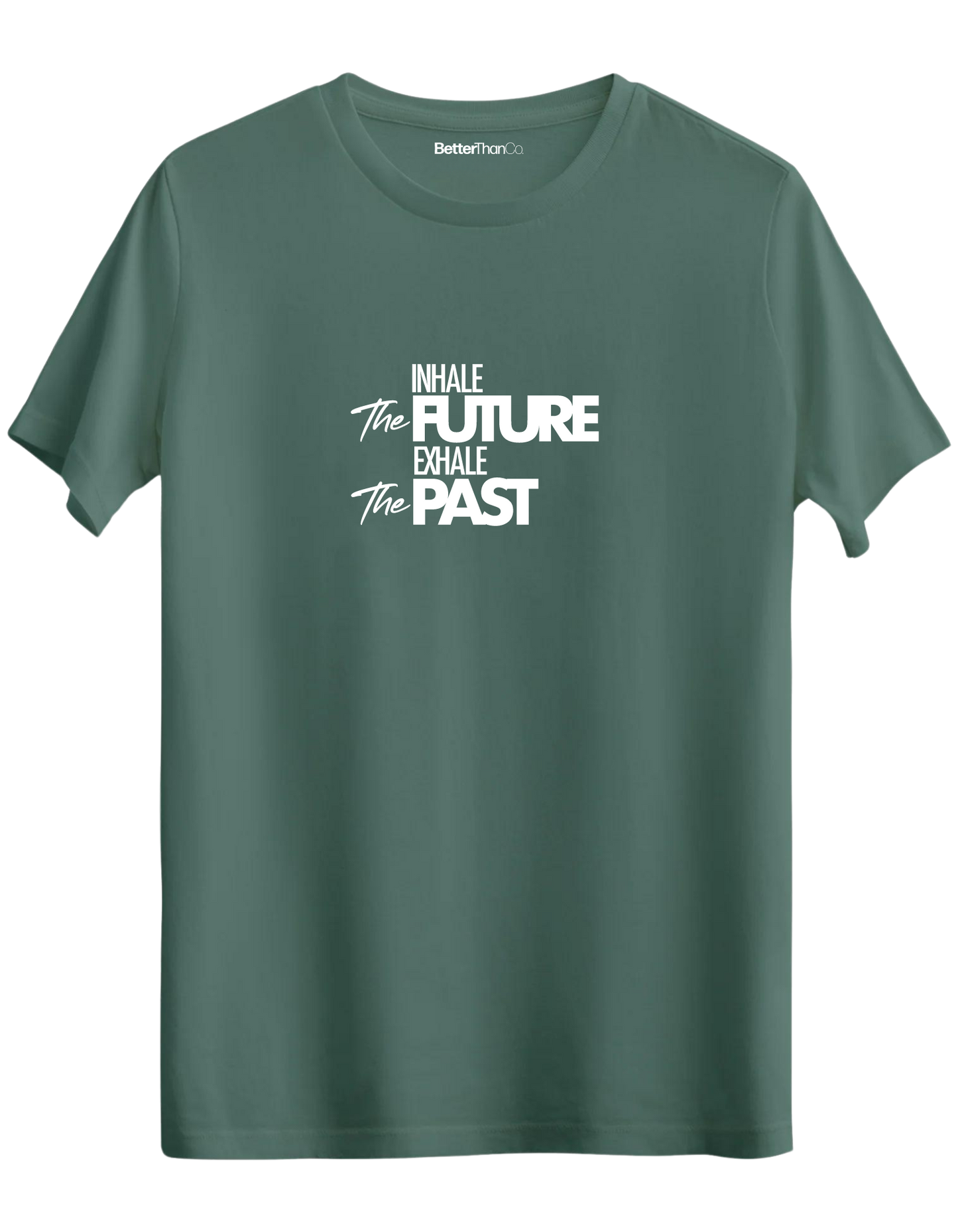 Inhale Exhale Baskılı Bisiklet Yaka Regular T-shirt