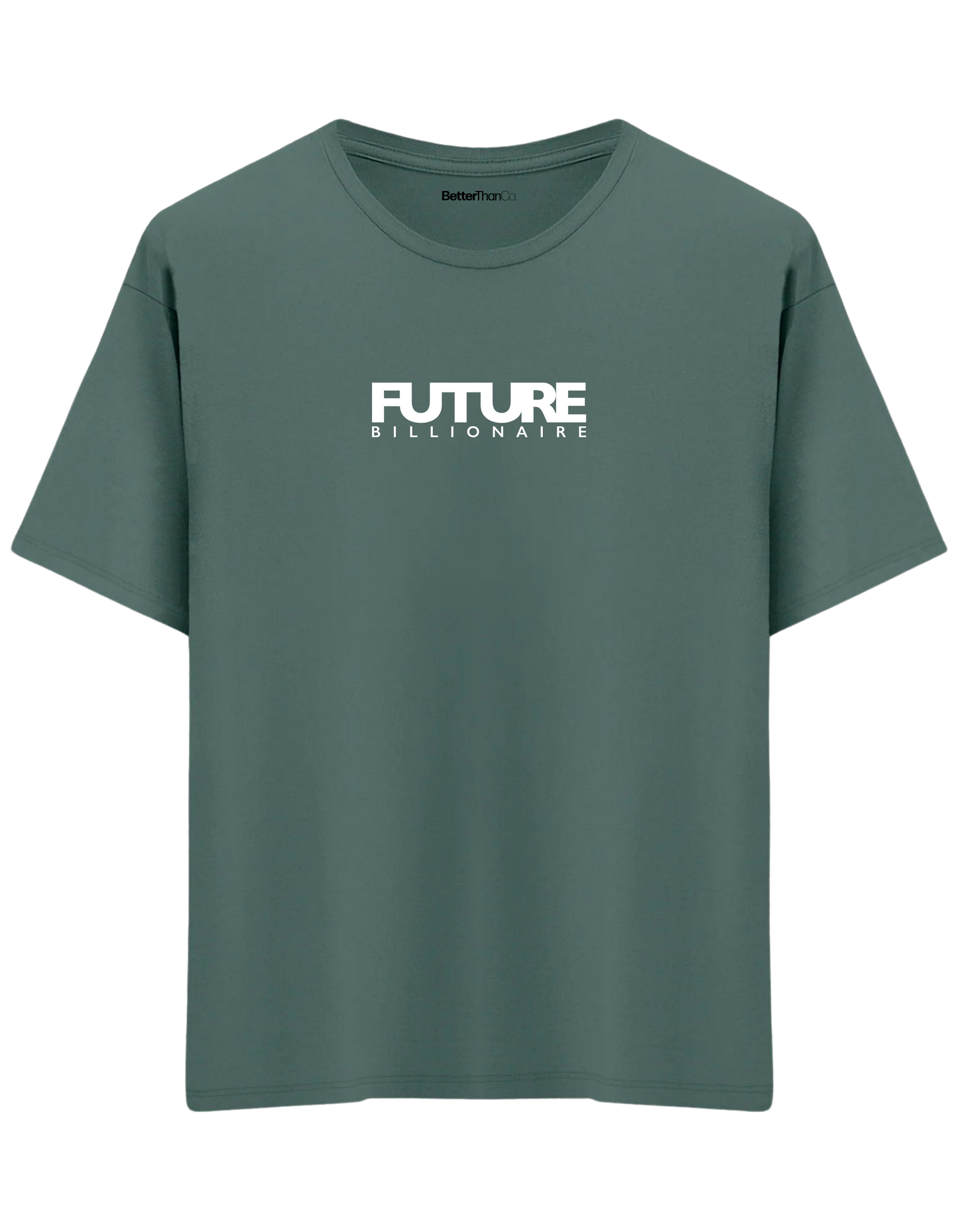 Future Billionaire Baskılı Bisiklet Yaka Oversize T-shirt
